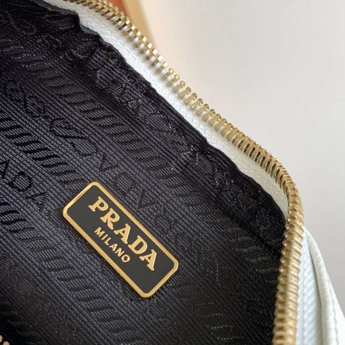 Pra*a re-edition 2005 saffiano leather bag white