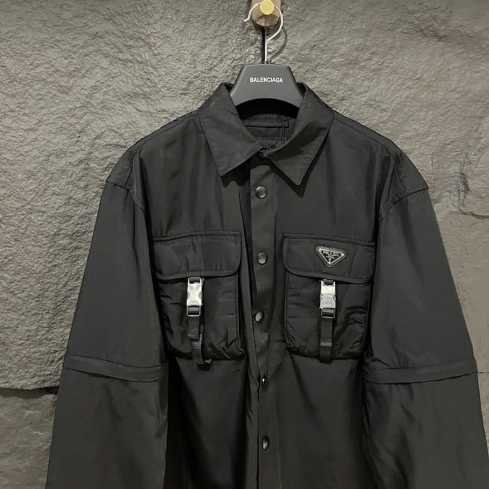 Pra*a re-nylon shirt black