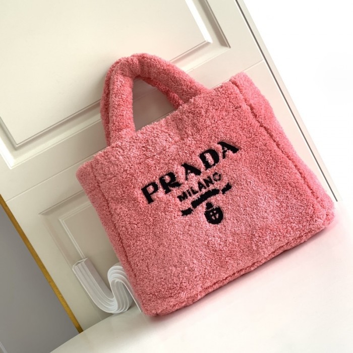 Pra*a terry tote bag pink