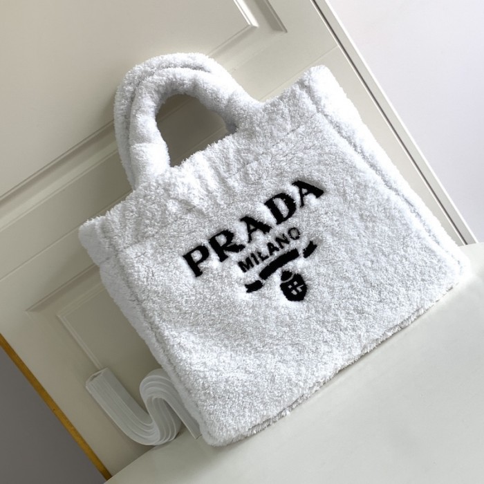 Pra*a terry tote bag white