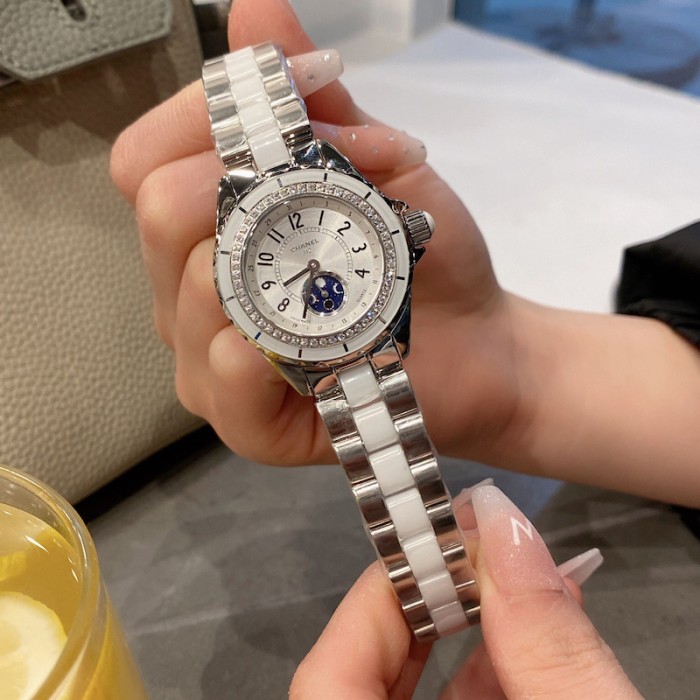 J 12 Watch 33 MM Diamond Tourbillon White highly resistant ceramic and steel