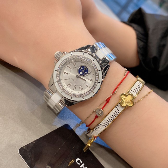 J 12 Watch 33 MM Diamond Tourbillon White highly resistant ceramic and steel