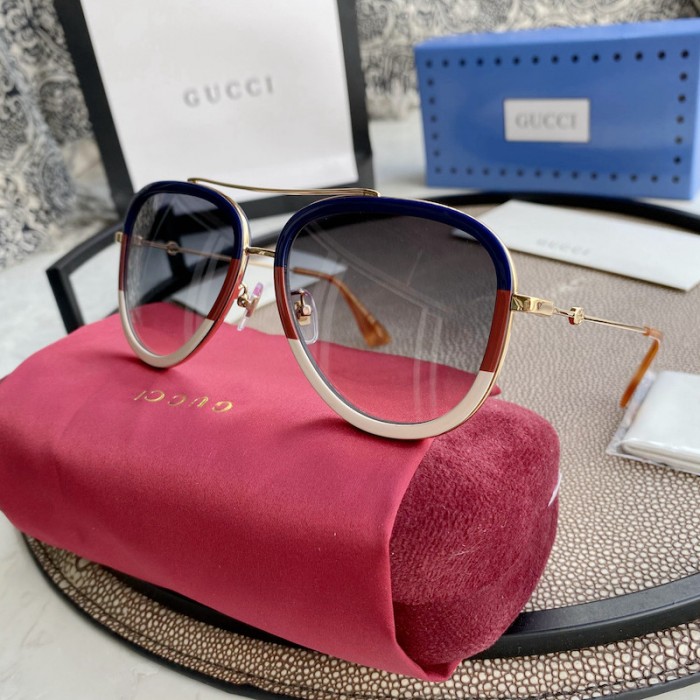 G*u*i aviator metal sunglasses white