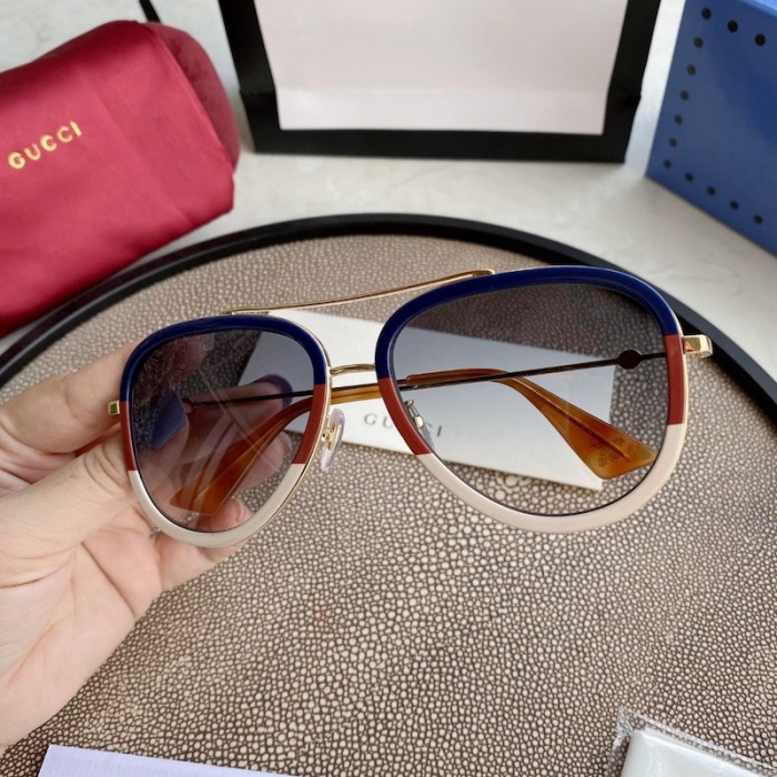 G*u*i aviator metal sunglasses white