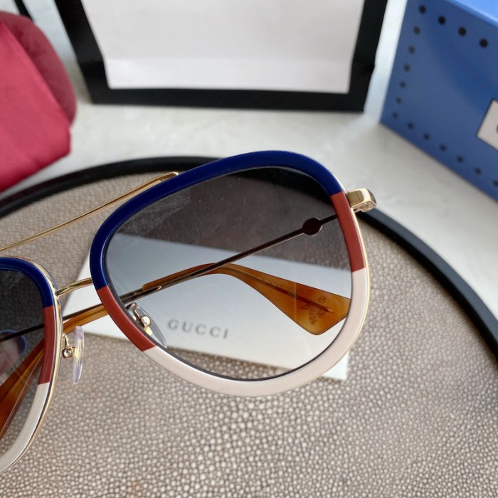 G*u*i aviator metal sunglasses white