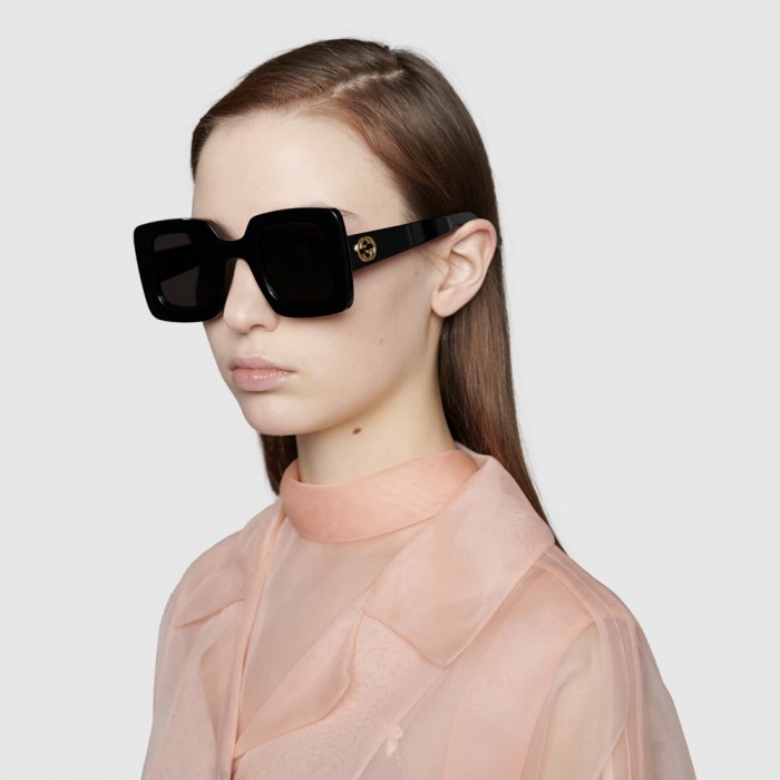 G*u*i square acetate sunglasses black