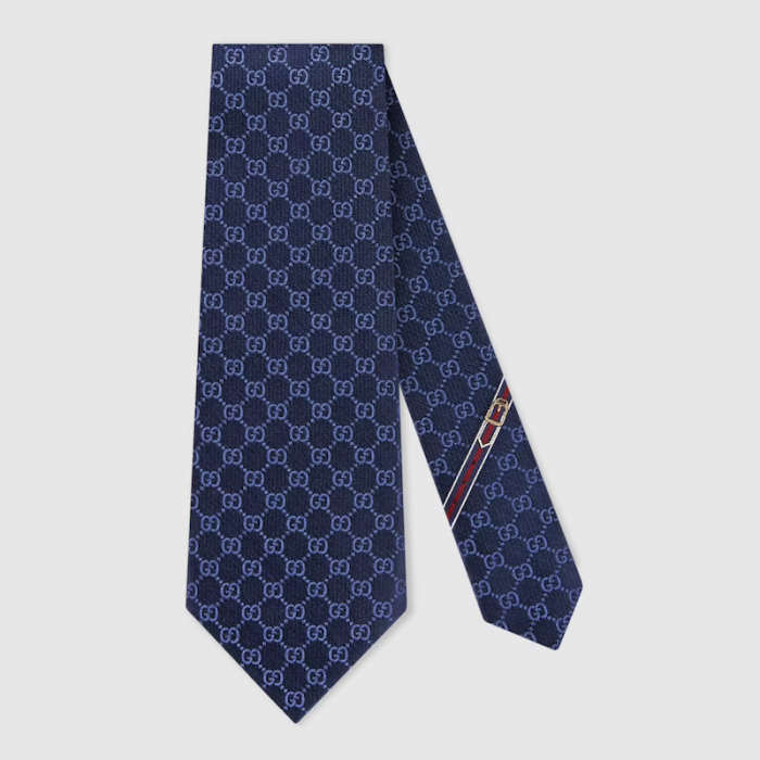 G*u*i gg pattern silk tie navy blue 456520