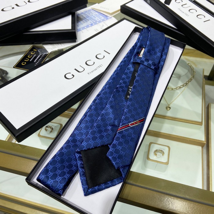 G*u*i gg pattern silk tie navy blue 456520