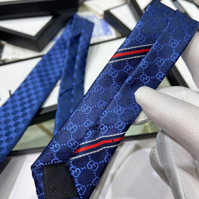 G*u*i gg pattern silk tie navy blue 456520