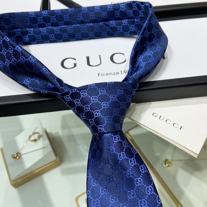 G*u*i gg pattern silk tie navy blue 456520