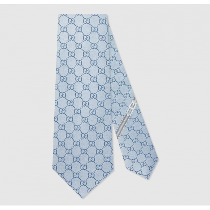 G*u*i gg pattern silk tie sky blue 456520