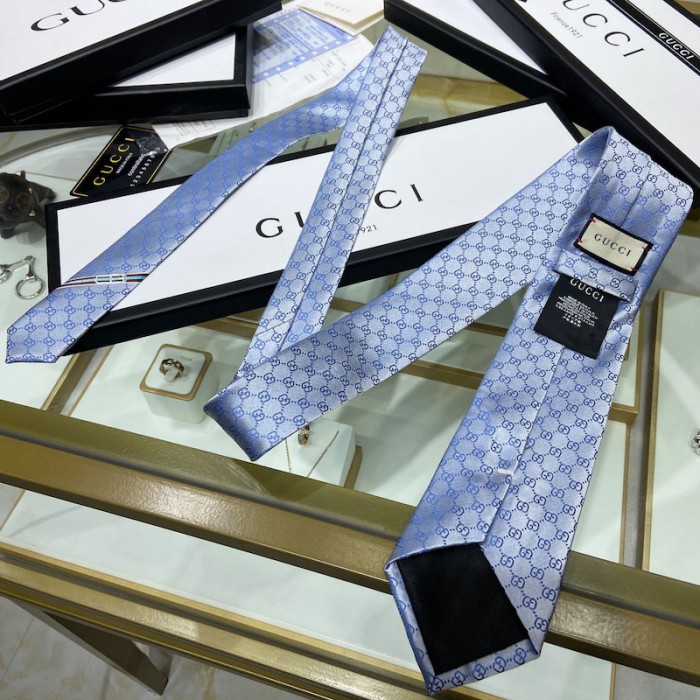 G*u*i gg pattern silk tie sky blue 456520