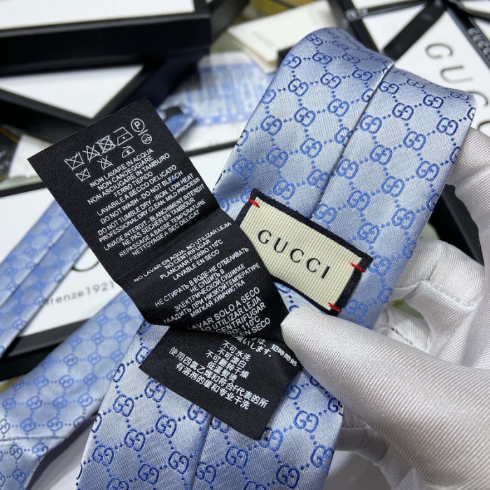 G*u*i gg pattern silk tie sky blue 456520