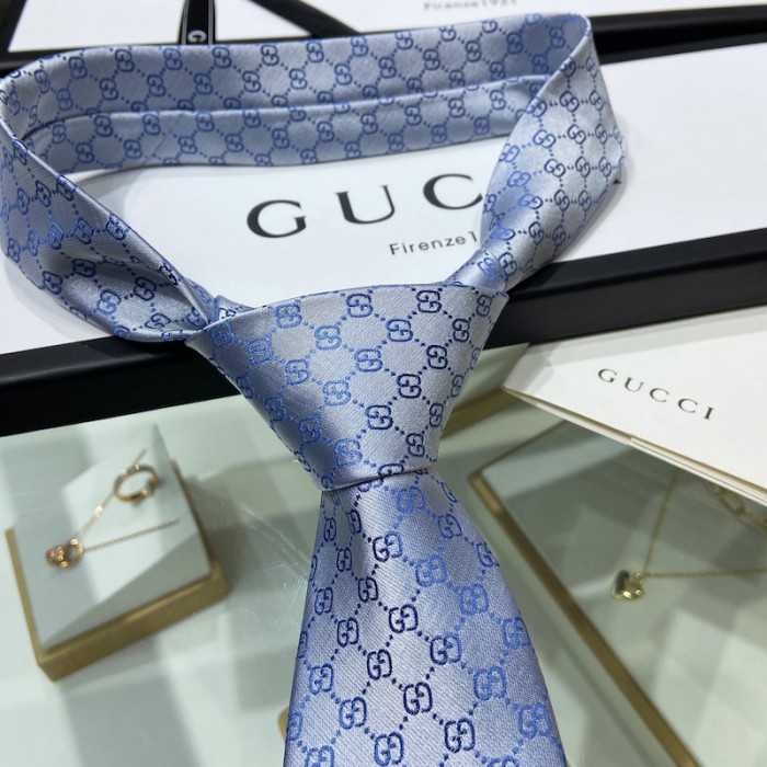 G*u*i gg pattern silk tie sky blue 456520
