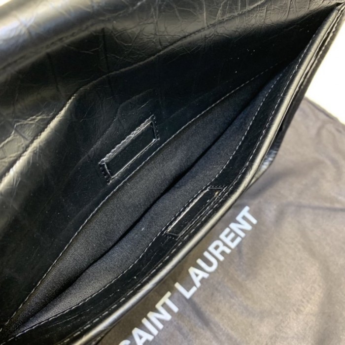 YSL Medium Croc Niki Bag Black