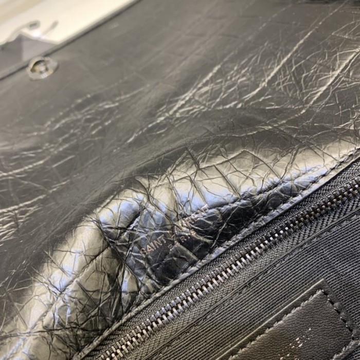 YSL Medium Croc Niki Bag Black