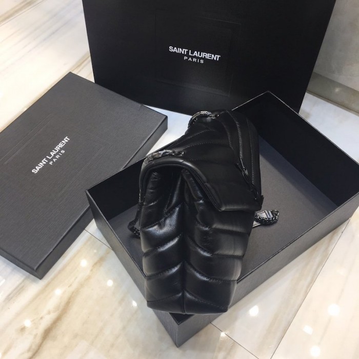 YSL Black Small Loulou Monogram Bag Black