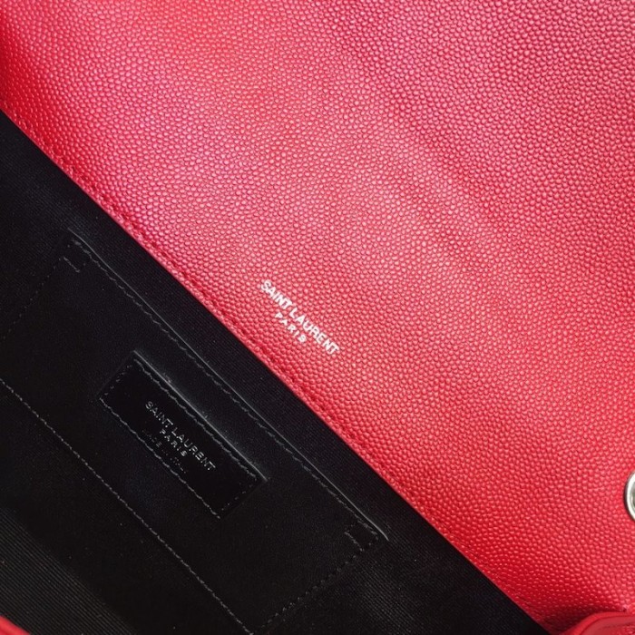 YSL Kate Medium Bag in Textured Leather Red