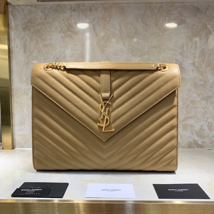 YSL Large Envelope Bag Beige
