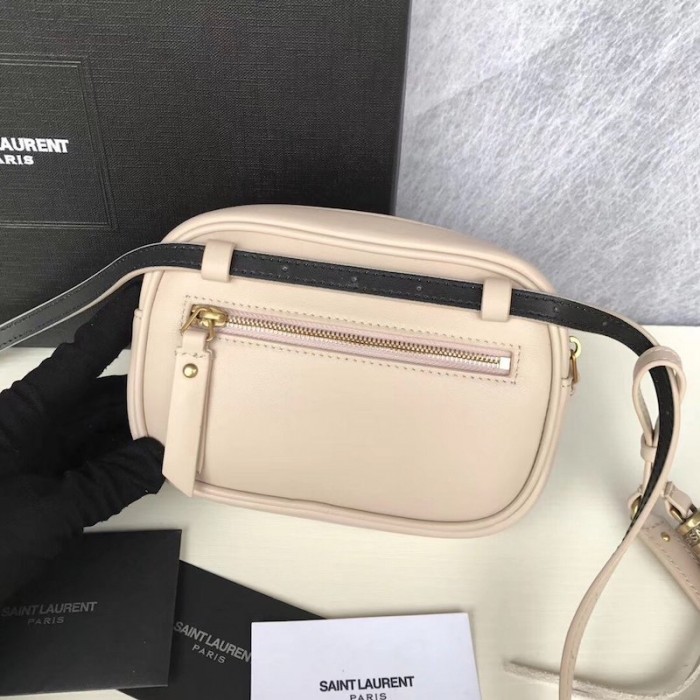 YSL Lou Belt Bag in Quilted Leather Beige