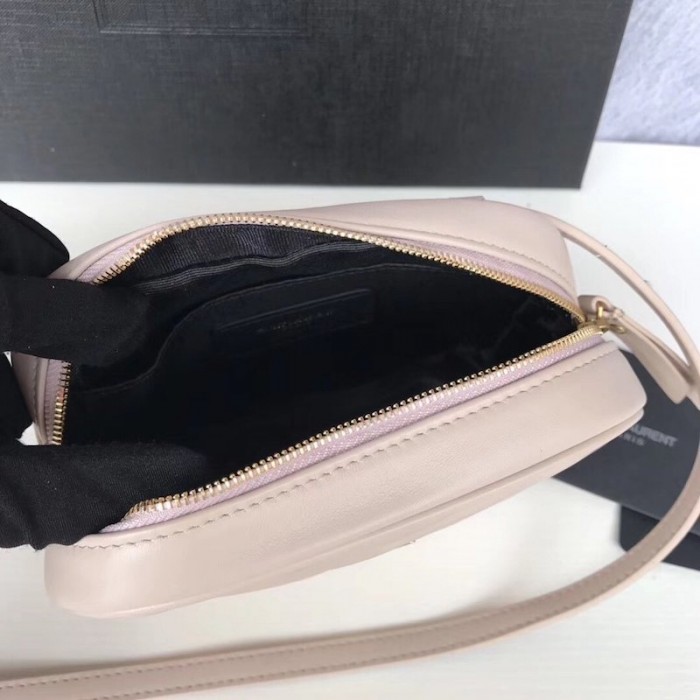 YSL Lou Belt Bag in Quilted Leather Beige