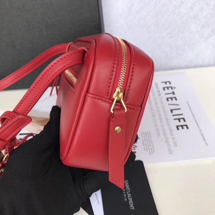 YSL Lou Belt Bag in Quilted Leather Red
