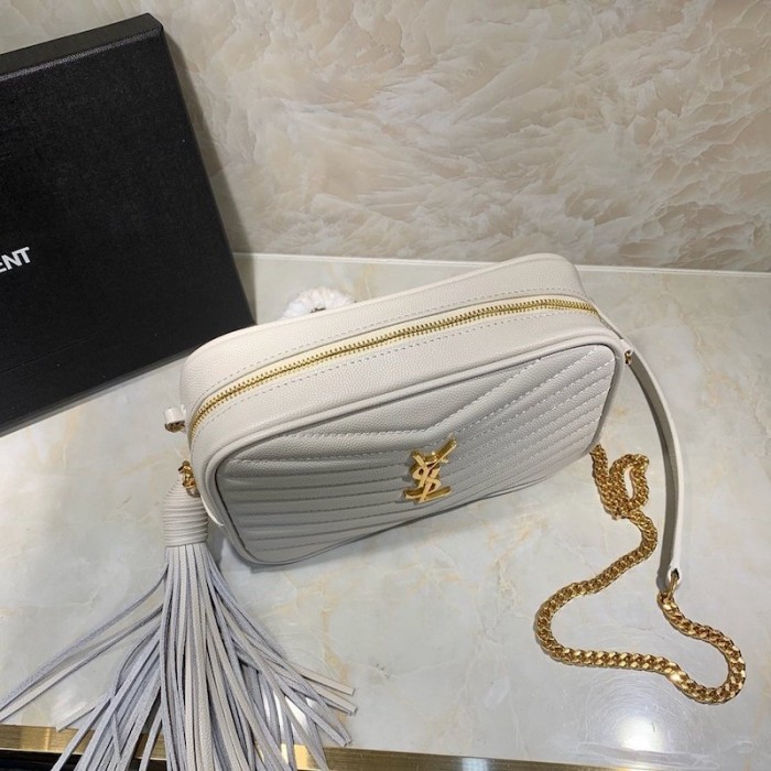 YSL Lou Camera Bag White
