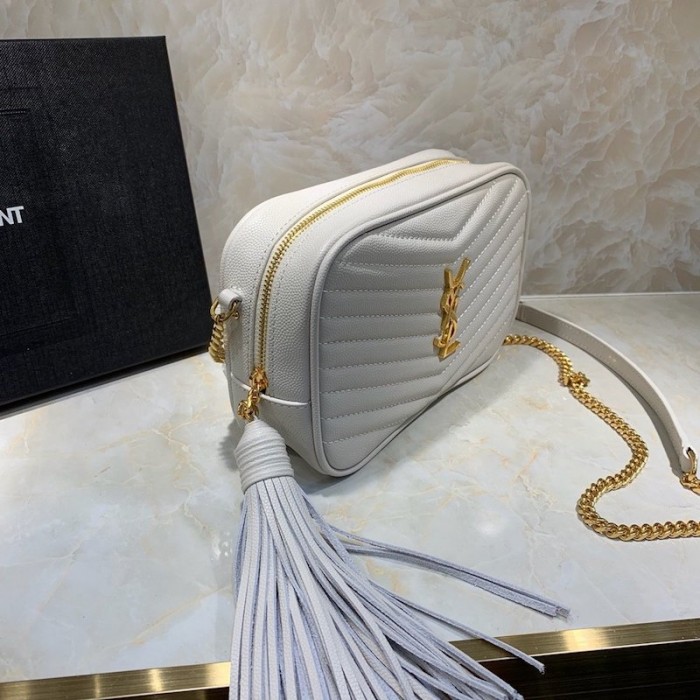 YSL Lou Camera Bag White