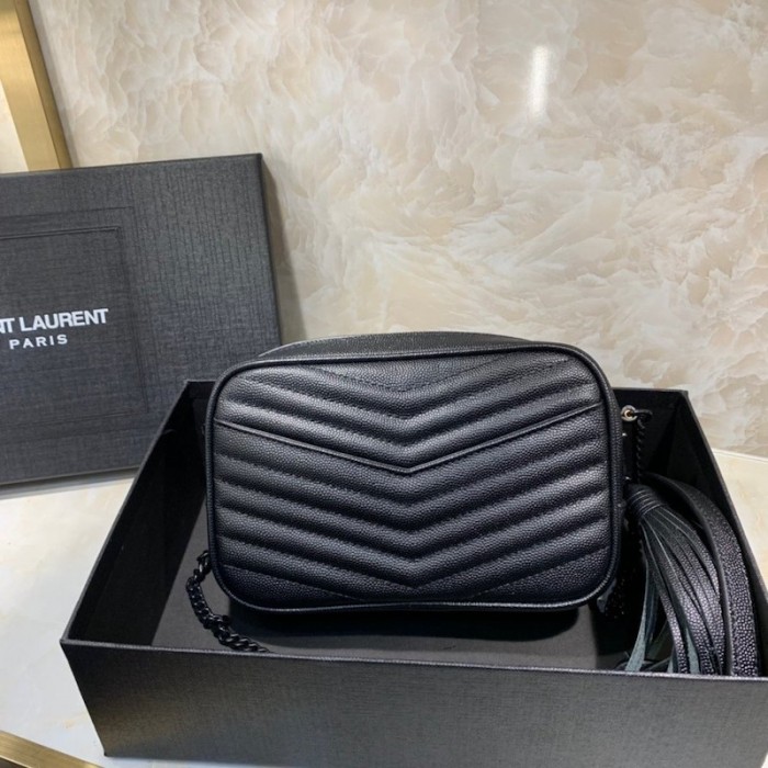 YSL Lou Camera Bag Black with Black