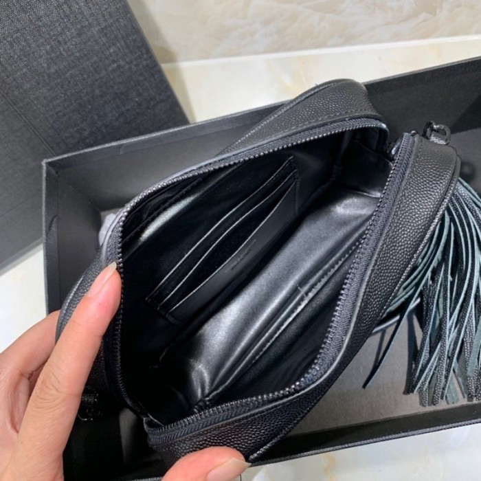 YSL Lou Camera Bag Black with Black