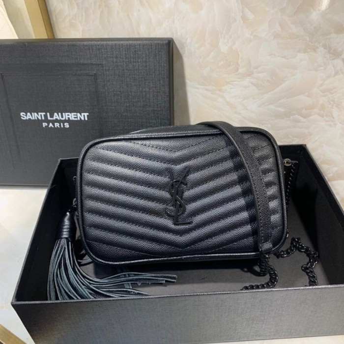 YSL Lou Camera Bag Black with Black