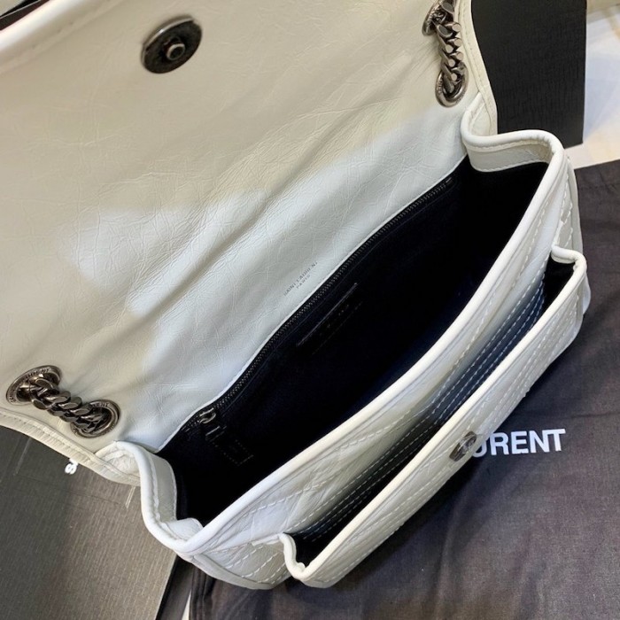 YSL Medium Niki Bag White