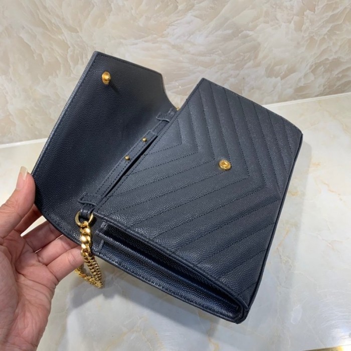 YSL Monogram Envelope Chain Bag Blue