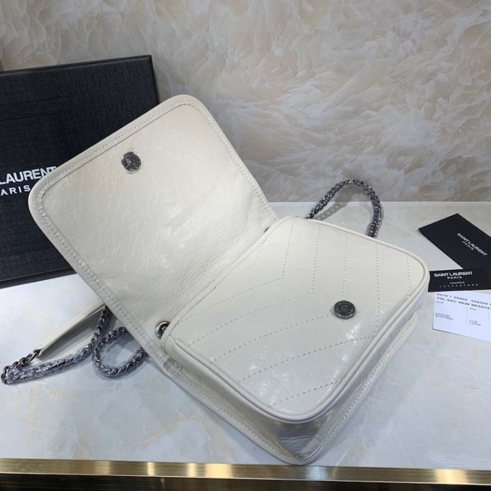 YSL Niki Chain Wallet Bag White