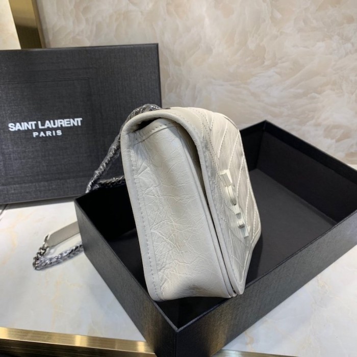 YSL Niki Chain Wallet Bag White