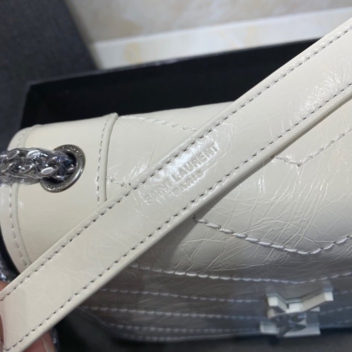 YSL Niki Chain Wallet Bag White