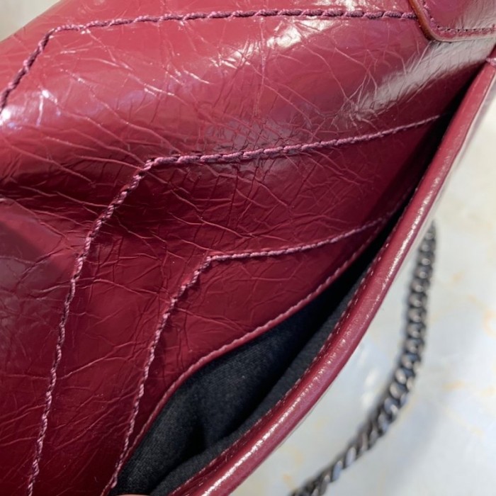 YSL Niki Chain Wallet Bag Burgundy