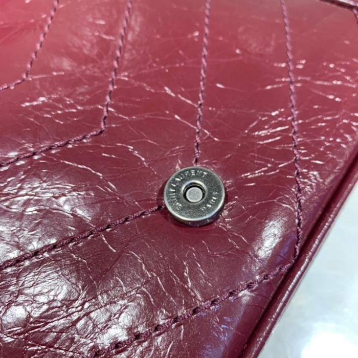 YSL Niki Chain Wallet Bag Burgundy