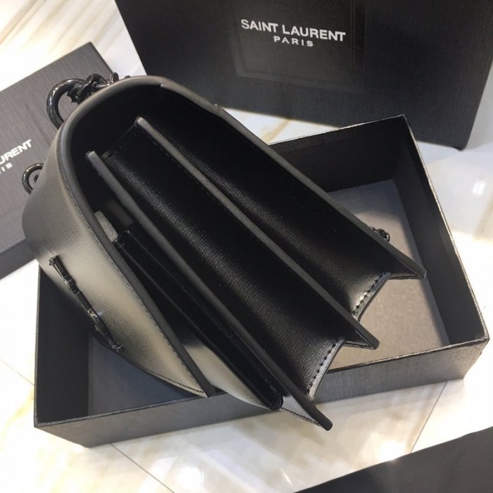 YSL Sunset Chain Leather Bag Black