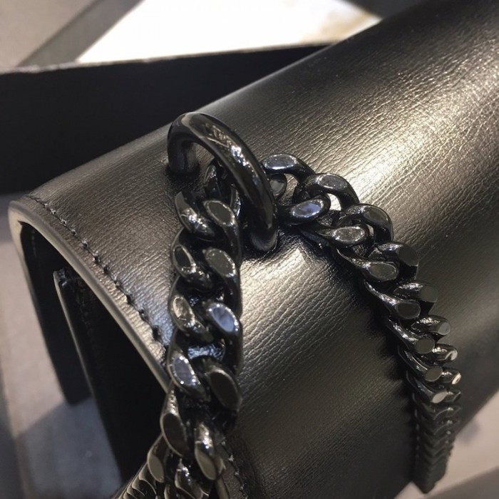 YSL Sunset Chain Leather Bag Black